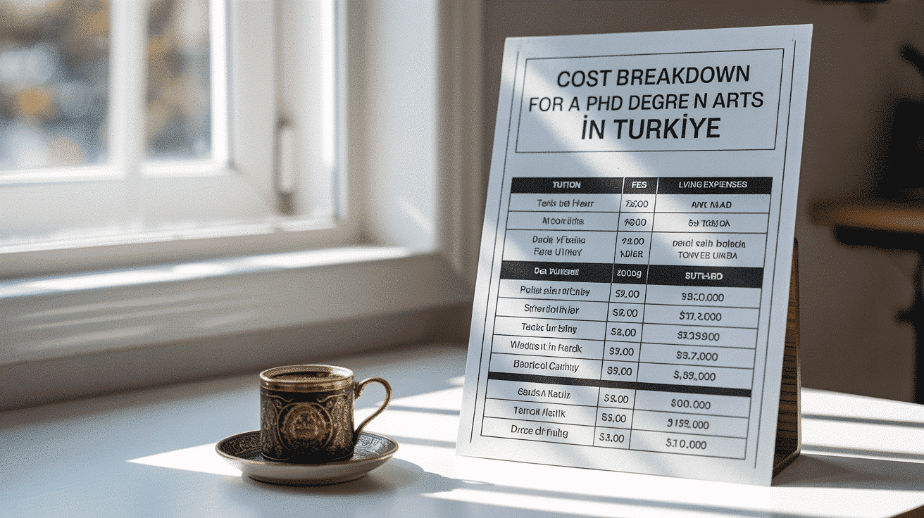 Cost Breakdown for a PhD Degree in Arts in Turkiye