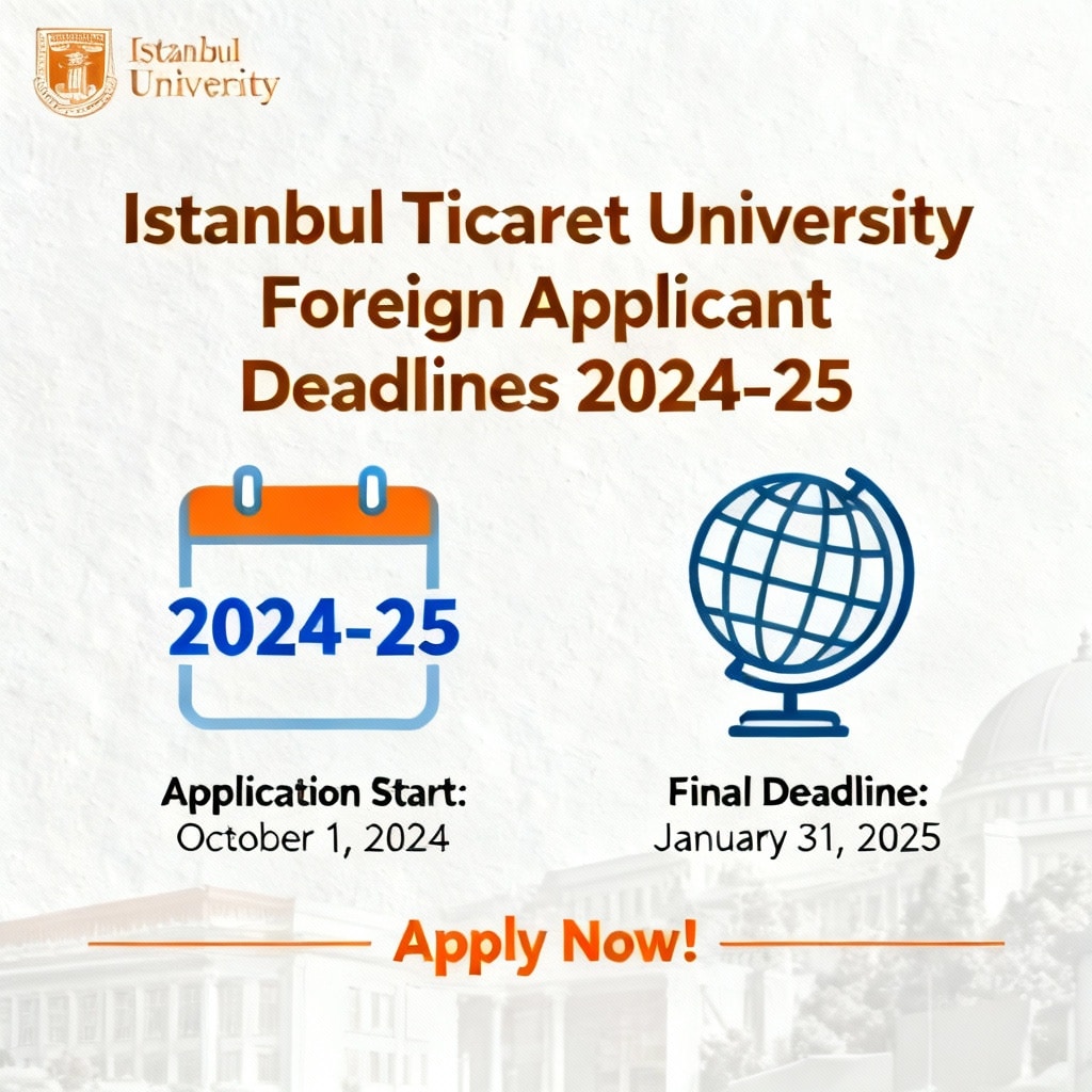 Istanbul Ticaret University Deadlines for Foreign Applicants 2024–25
