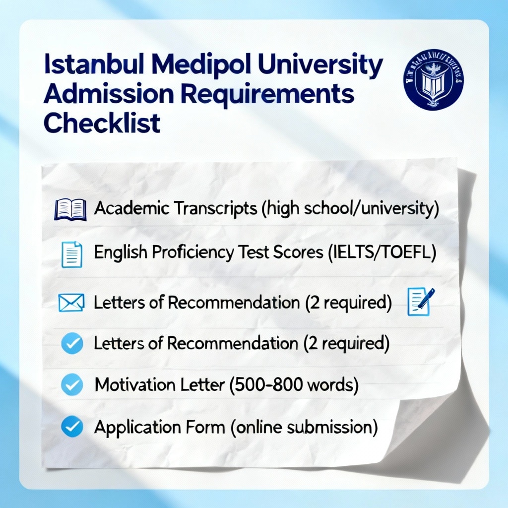 Istanbul Medipol University Admission Requirements Checklist
