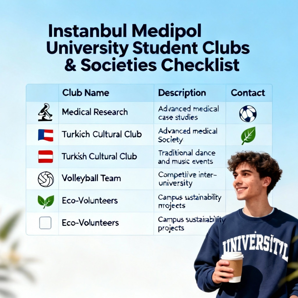 İstanbul Medipol Üniversitesi Öğrenci Kulüpleri ve Toplulukları Kontrol Listesi