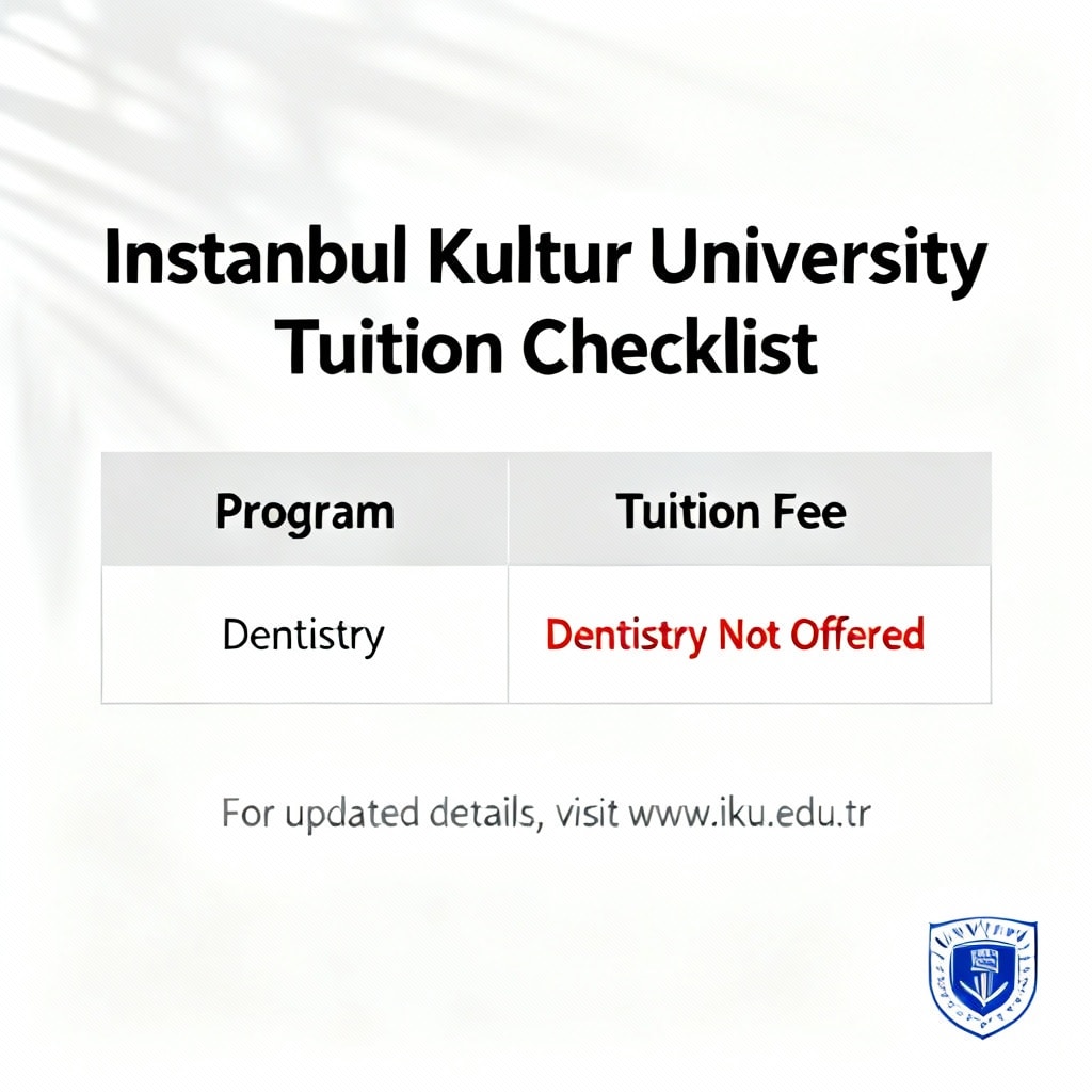 Istanbul Kultur University — Dentistry Not Offered (Tuition Checklist)