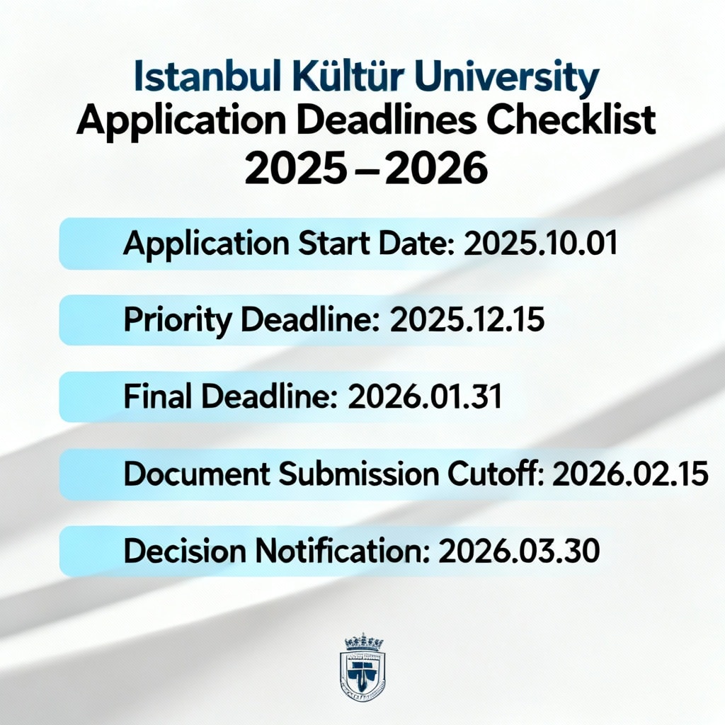 Istanbul Kültür University Application Deadlines Checklist 2025–2026