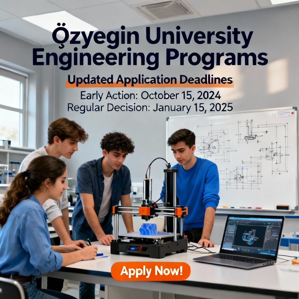 Özyeğin Üniversitesi Mühendislik Programları Güncellenmiş Son Tarihleri