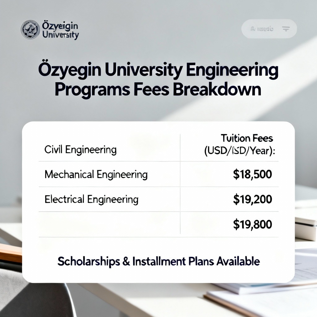 Özyeğin Üniversitesi Mühendislik Programları Ücretleri Dağılımı