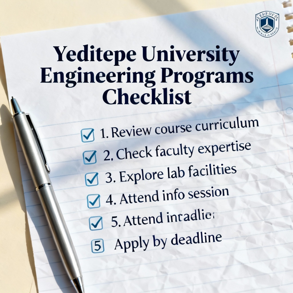 Yeditepe University Engineering Programs Checklist