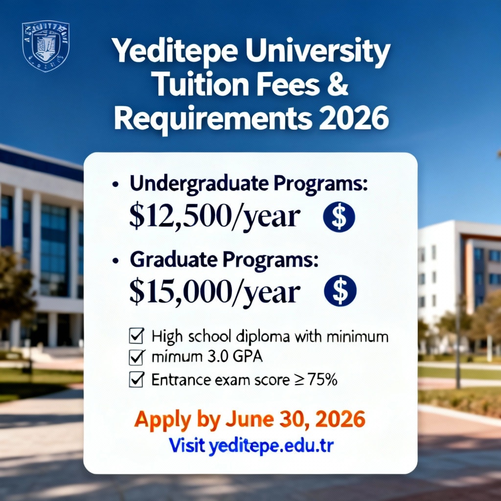 Yeditepe University Tuition Fees & Requirements 2026