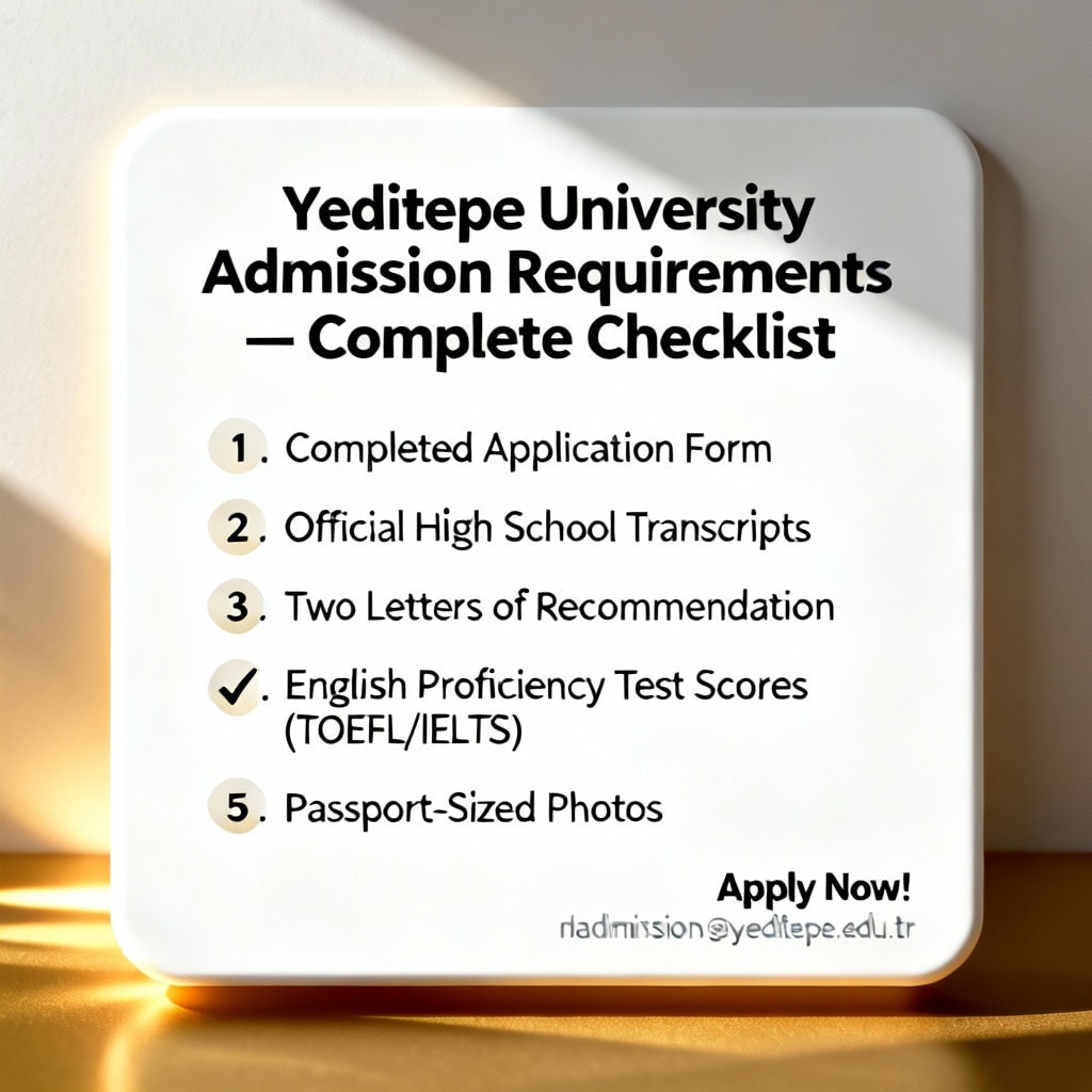 Yeditepe University Admission Requirements — Complete Checklist